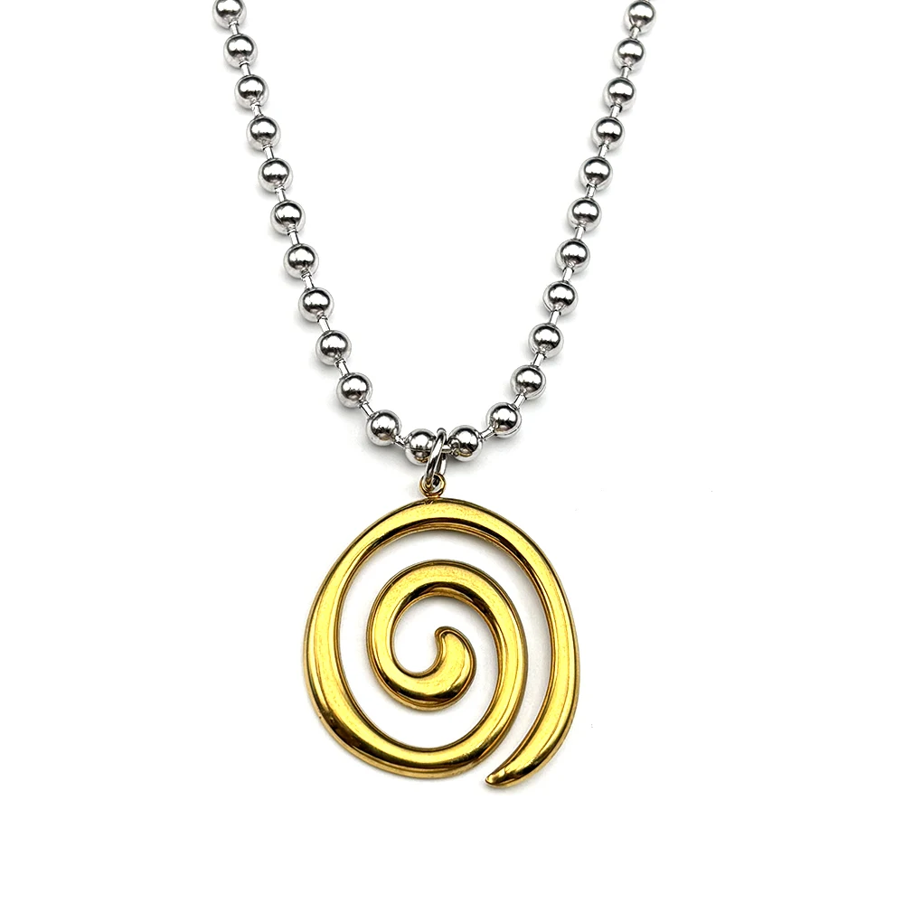 Y2K Spiral-Vortex-Perlenkette Choker für Damen und Herren, Edelstahl, Punk, Grunge, Ästhetik, Kunst, Gothic, Mode, Halskette, Schmuck – Detail 7