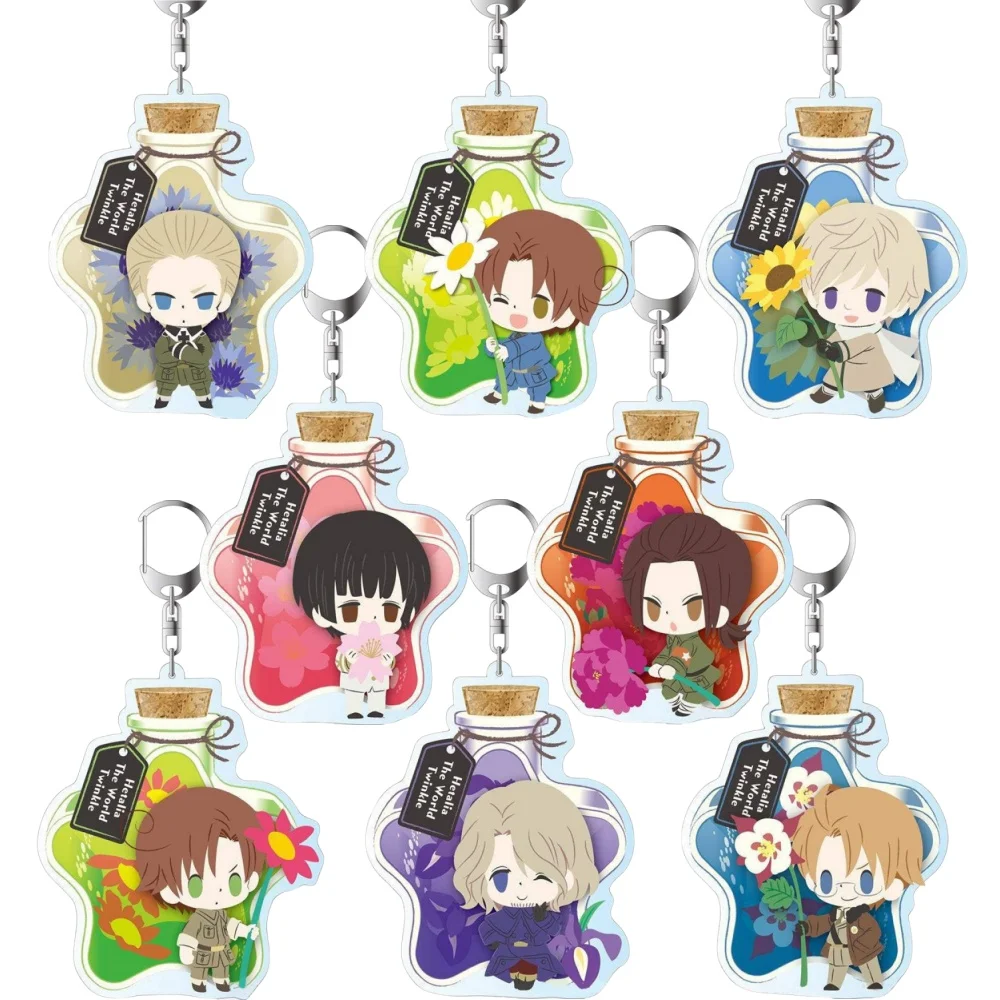 Loen Anime Peripheral Store Hetalia: World Stars Charappu Fleur Ver Acrylic Keychain Pendant Ornamen Fans Charm Gifts About 6cm