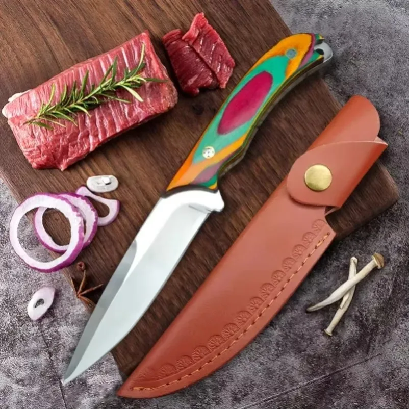 Stainless Steel Kitchen Knife Chef Boning Knife Meat Vegetables Fish Filleting Knife Peeling Fruit Butcher Knives Wooden Handle