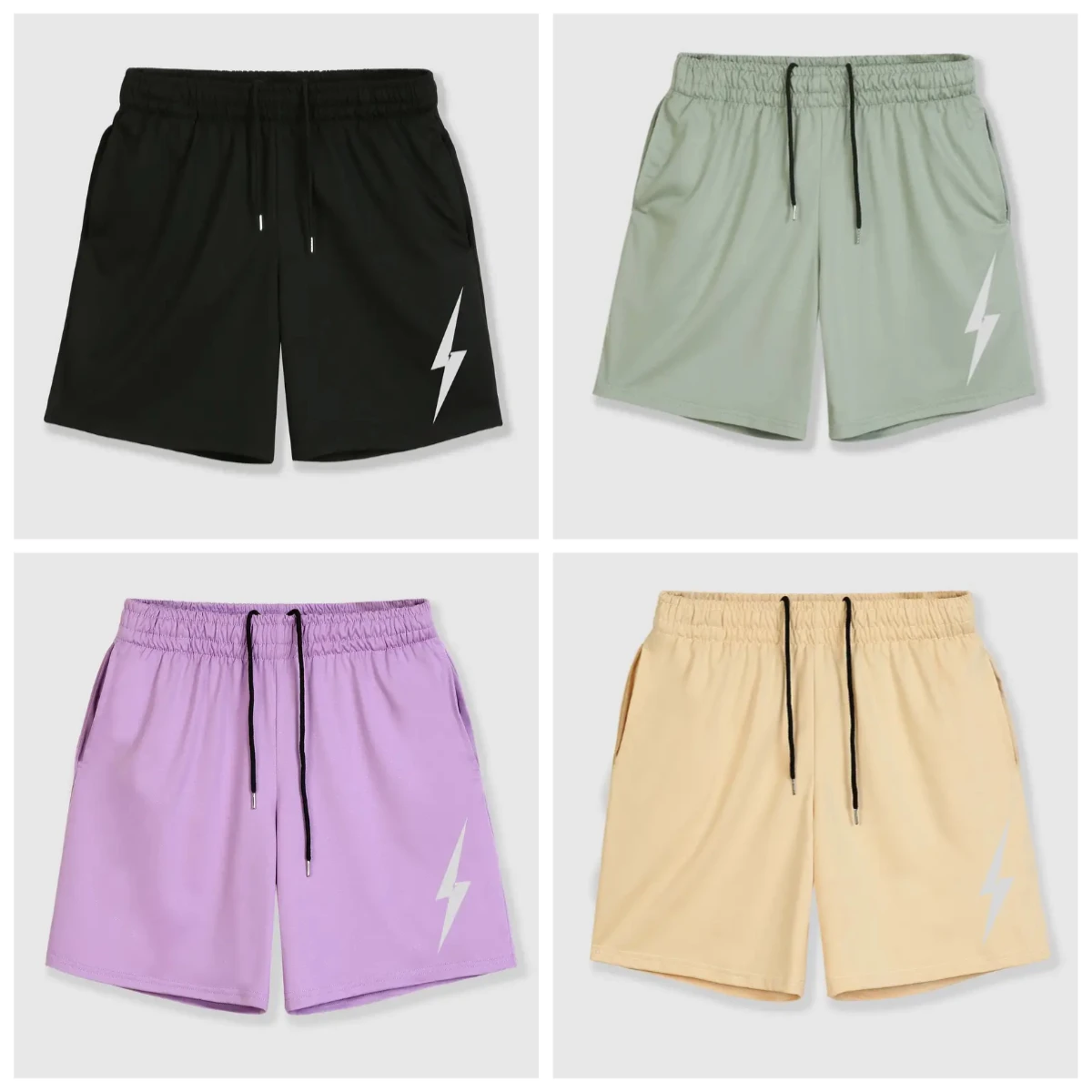 

Лето 2025 г., хит продаж, новые американские трендовые мужские шорты в стиле хип-хоп с 3D принтом молний, уличные повседневные модные баскетбольные шорты