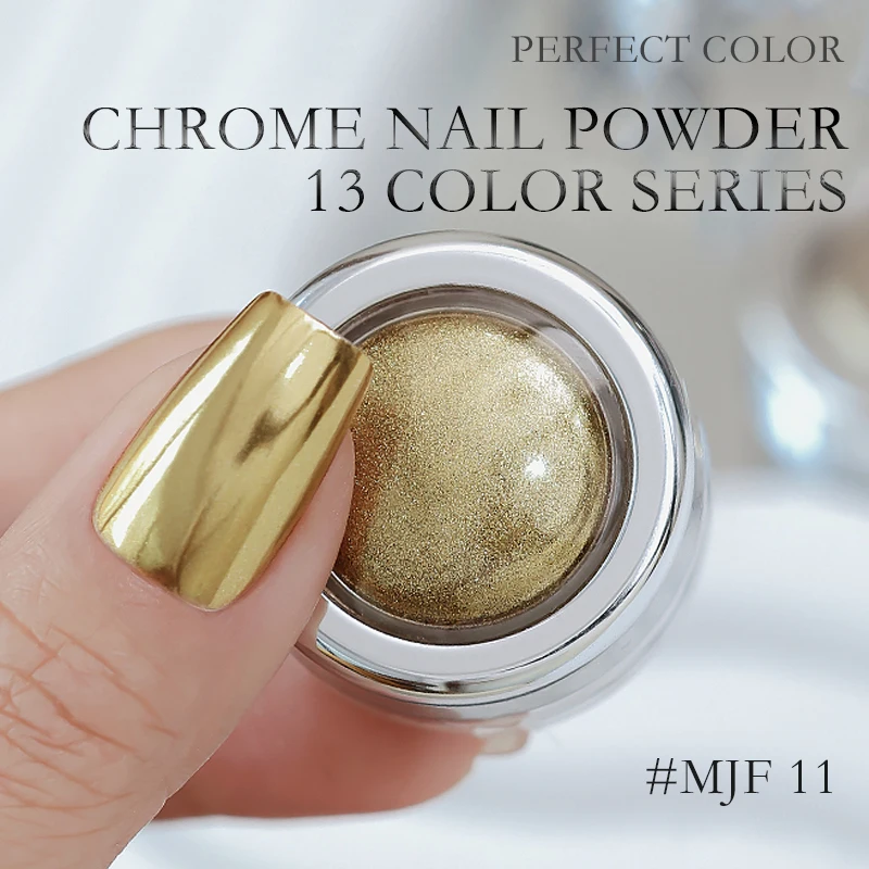 Chrom-Nagelpulver, 13-Farben-Serie, Spiegel-Metallic-Effekt, Premium-Salon-Nagelglitter, Maniküre-Pigmente für Nageldesign, 0,5 – Detail 12