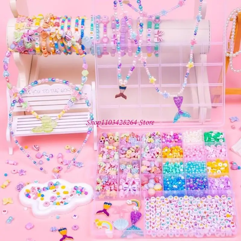 DIY Jewelry Making Craft Set for Children with Beads Educational Friendship Toy