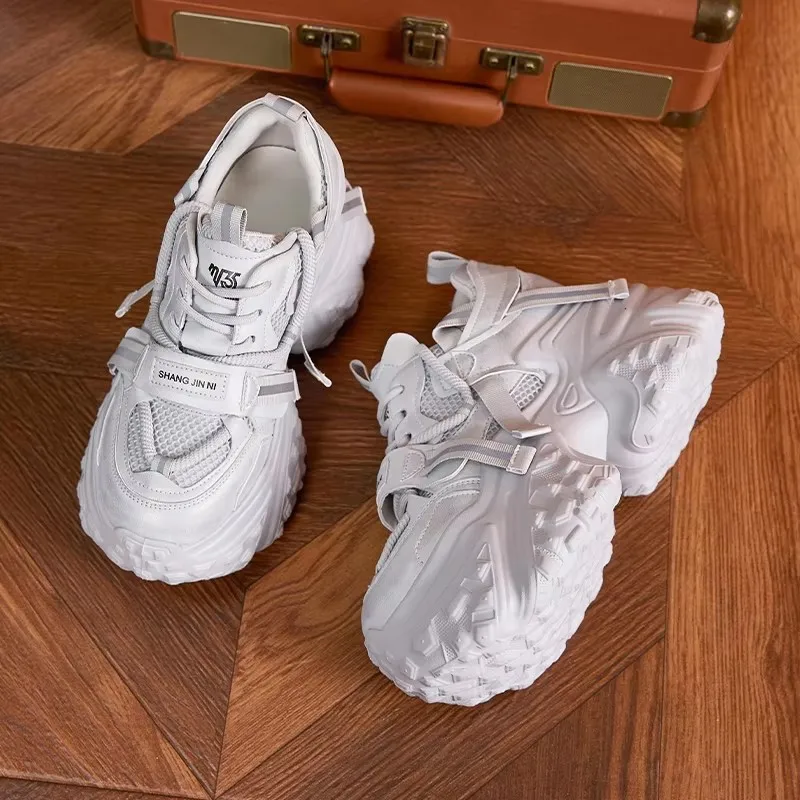 

AUTUSPIN Кожаная дизайнерская обувь из микрофибры для женщин 2025 Модные повседневные вулканизированные кроссовки Обувь Женская Chunky Tenis De Mujer