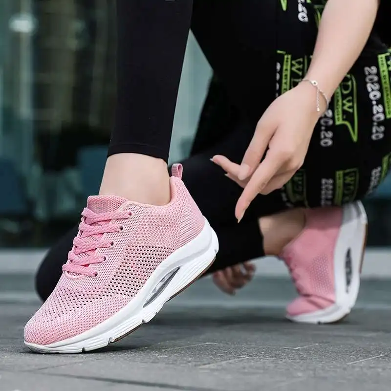 

MWY Fashion Women's Sport Shoes White Sneakers Woman Air Cushion Wedge Shoes Breathable Training Casual Shoes Zapato Mujer