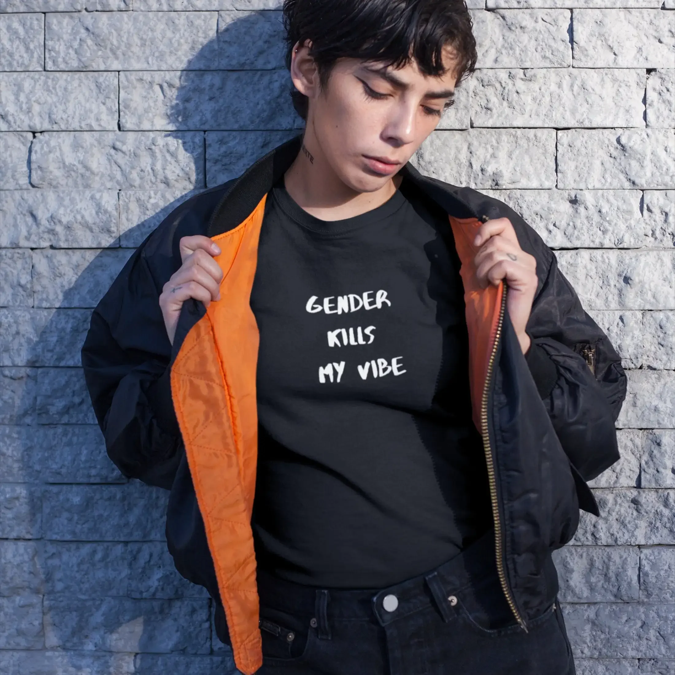 GENDERFLUID SHIRT Gender Kills My Vibe Nonbinary T Non binary Enby Agender Genderqueer Queer They Them