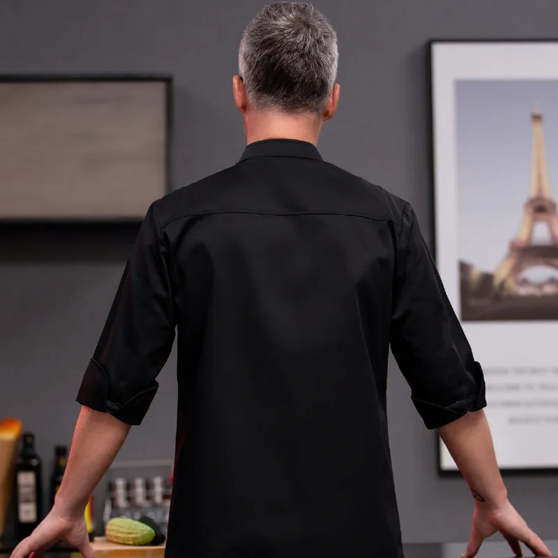 Hotel Chef Uniform Long Sleeve Autumn and Winter Clothes Canteen Overalls Cake Baker Kitchen Fashion Simple Work Wear Uniform