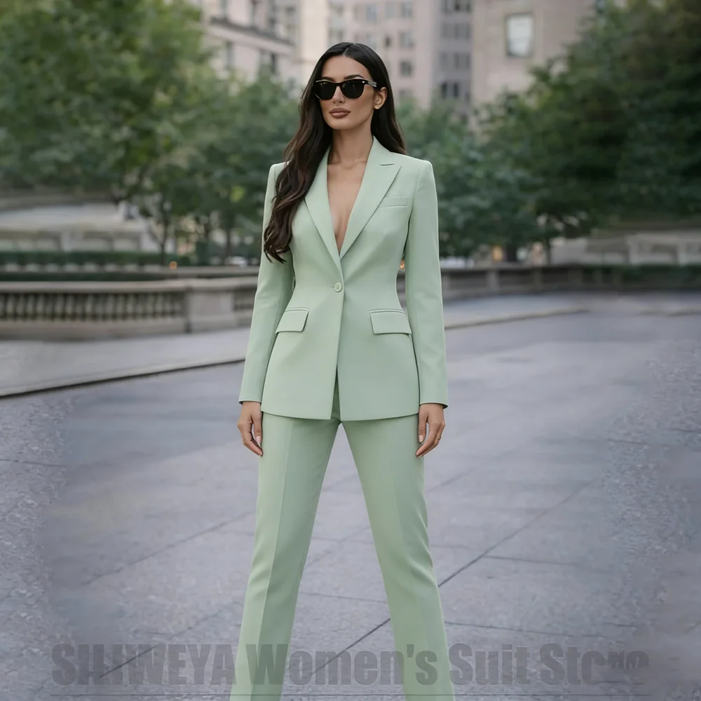

Women's Suit Set Slim Fit One Button Blazer and Pants Office Business Formal Wear Elegant Wedding Party Tuxedo Two Piece