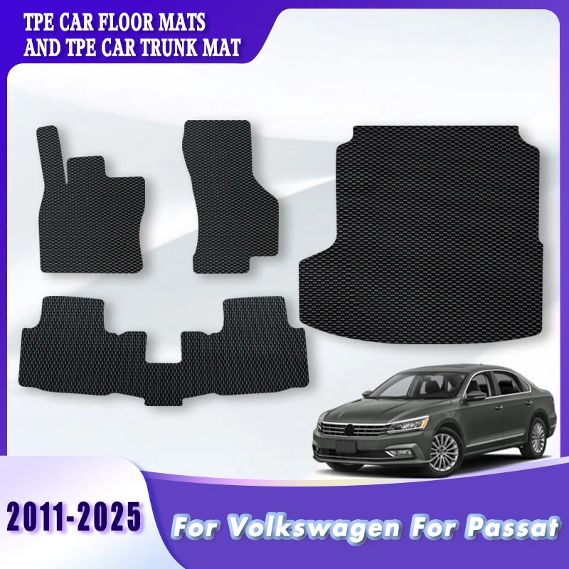 

Автомобильные коврики TPE, коврики в багажник для Volkswagen vw Passat 2025 2024 2023 2022 2021 2020 2019 2018 2017-2015, автоаксессуары