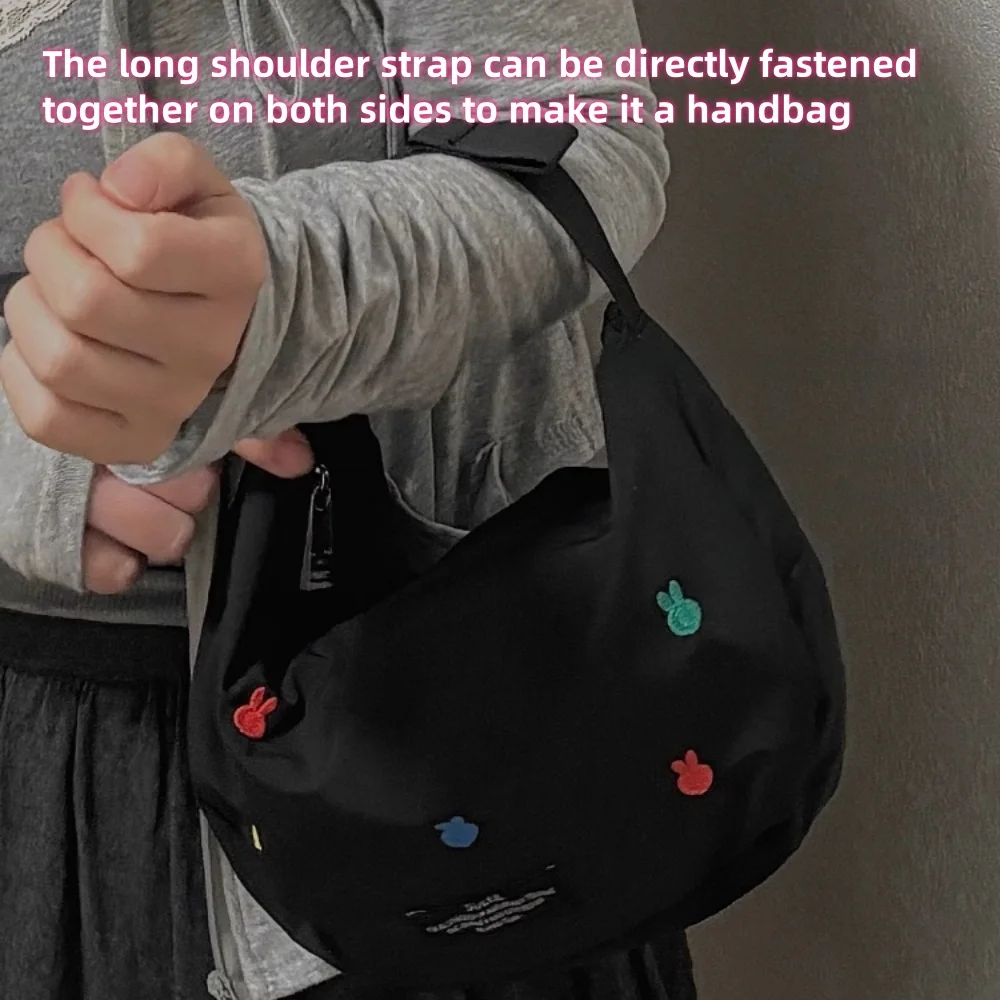 

Новая булочка Miffy с клецками Kawaii, большая вместительная сумка через плечо для девочек, сумка через плечо с вышивкой, студенческая поясная сумка с героями мультфильмов, сумка для хранения