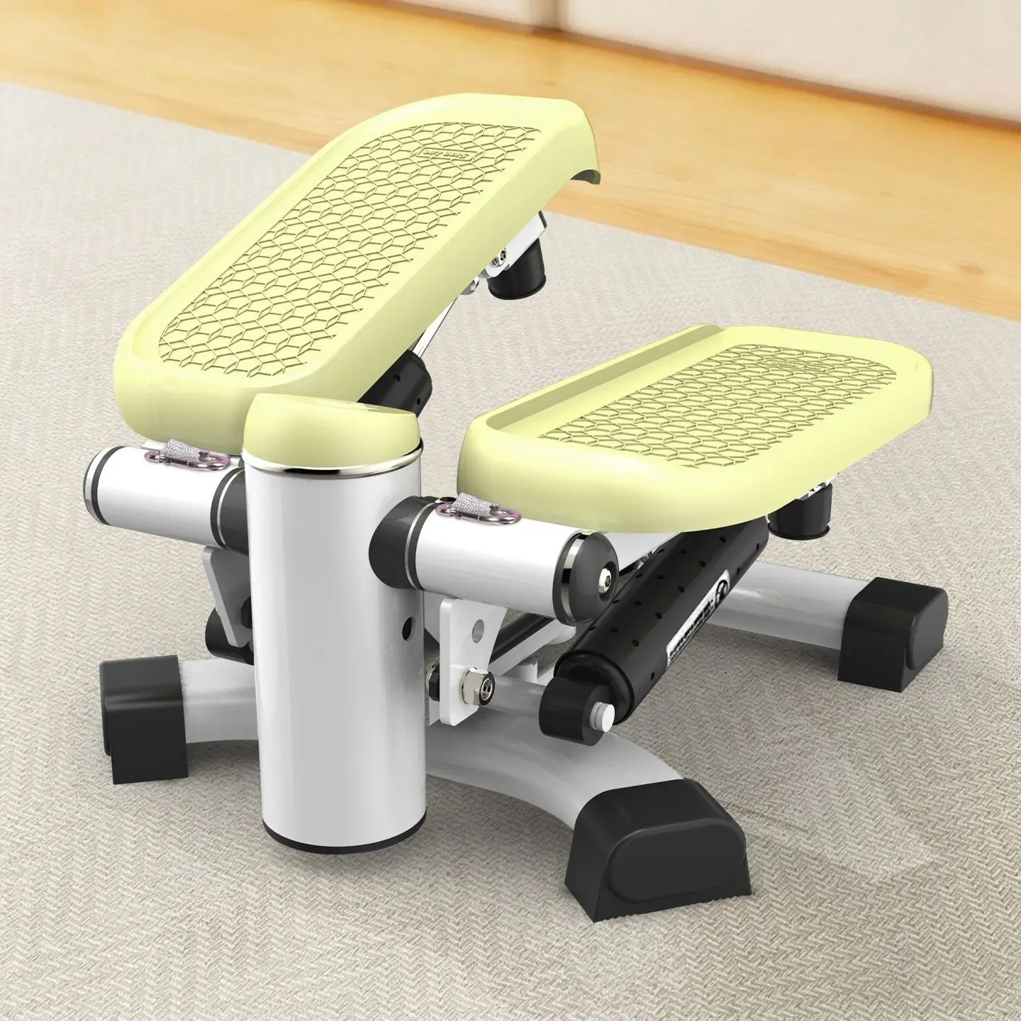 Mini Portable Light Yellow Stepper,Stainless Steel Hydraulic Home Fitness Equipment,Anti-Slip Pedal,Quiet Workout Machine For