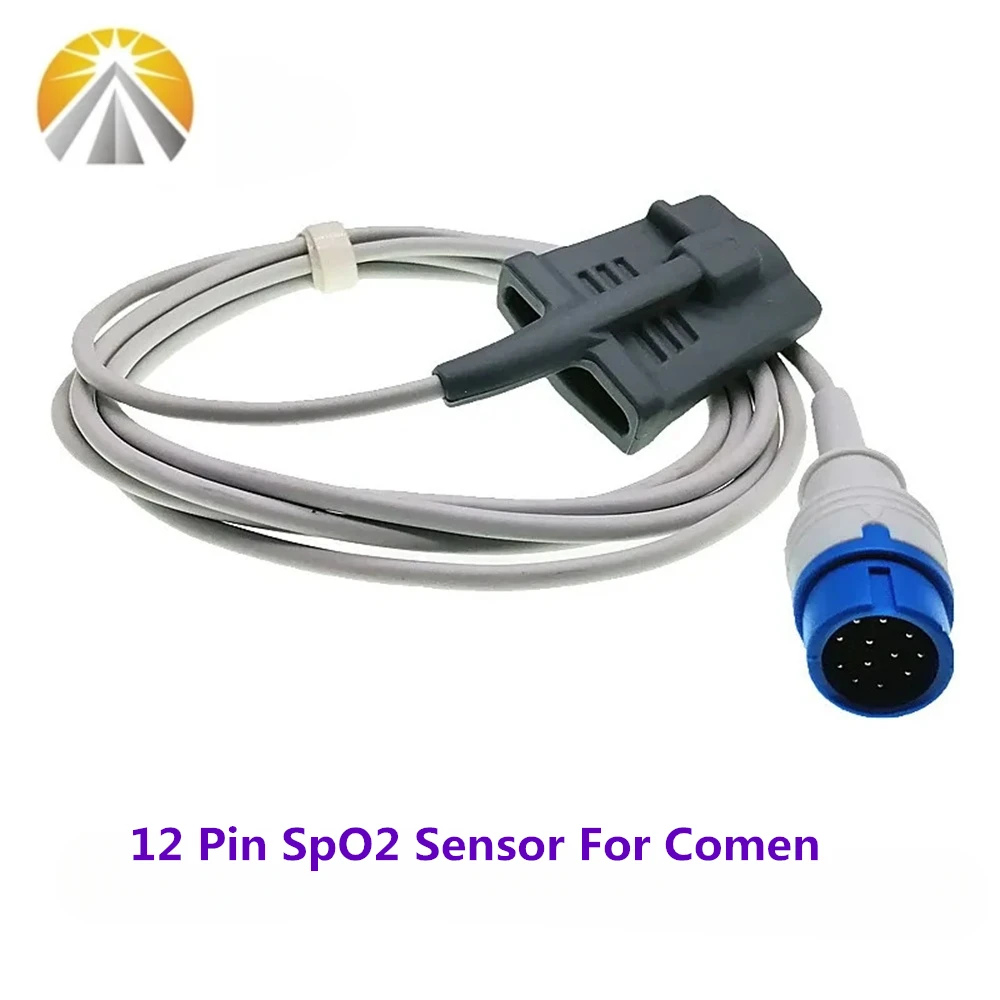 12 Pin SpO2 Sensor Reusable Blue Adult Child Neonates Vet Multi Use Digital Tech for Comen C21 C30 C50 C70 C100 NC3 NC5 NC8