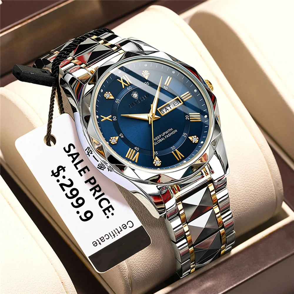 

New Mens Watches For Man Diamond Fashion Quartz Wristwatches Automatic Watch Men Waterproof Luminous Digital Clock Gifts Reloj