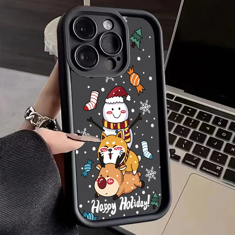 Case For Samsung Galaxy A24 A25 A35 A55 A54 A53 A34 Christmas Santa Claus Elk Deer Cover For S24 Ultra S23 S21 FE S22 Plus Cases