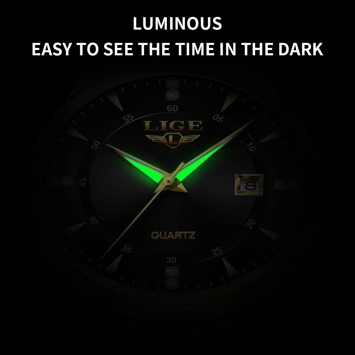 LIGE Business Men\'s Quartz Watch Luxury Brand Man Watches Waterproof Luminous Date Stainless Steel Mens Wrisewatch Reloj Hombre