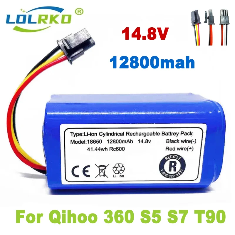 

2024 100%. Для Qihoo 360 S5 S7 T90 14,8 v 12800mah аккумулятор для робота-пылесоса Pack, сменные батареи для робота-пылесоса.