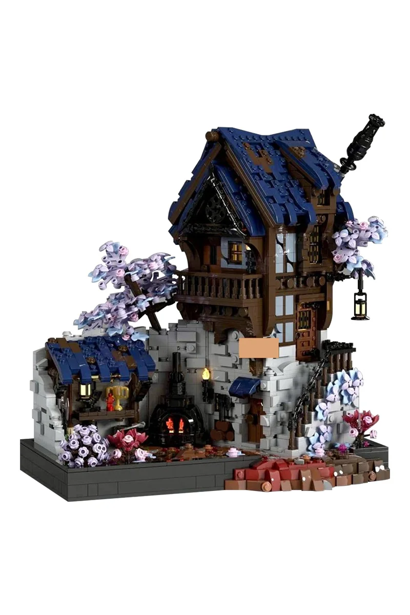 

MOC Blacksmith Forge House Bricks Model Medieval Fantasy Display Architecture Buliding Blocks Assembly Toys Kid Birthday Gifts