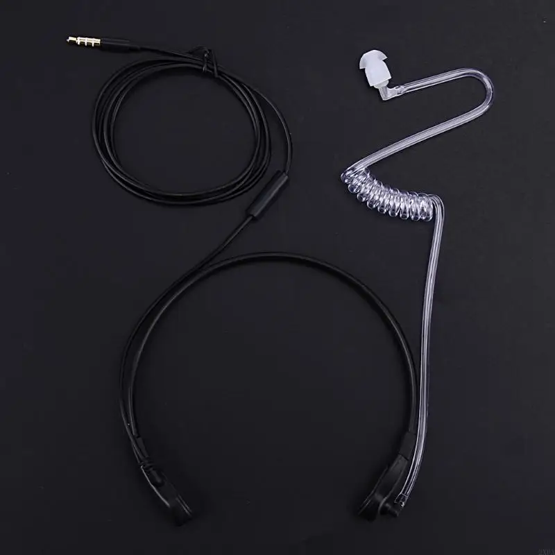 

2XPA 3.5mm Throat MIC Headset Covert Acoustic Tube FBI Earphone for phone Android