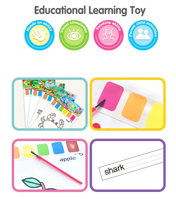 8Pcs Malbücher Spielzeug für Kinder Montessori Kinder Aquarell Papier Spielzeug Tragbare Baby Montessori Malerei Bildung Spielzeug