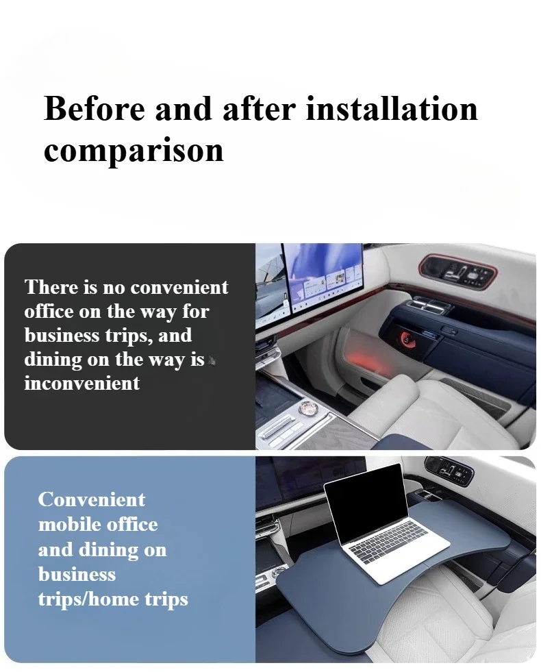 For Zeekr 9X Car folding small table dining table car specific notebook holder Nappa leather accessories modification