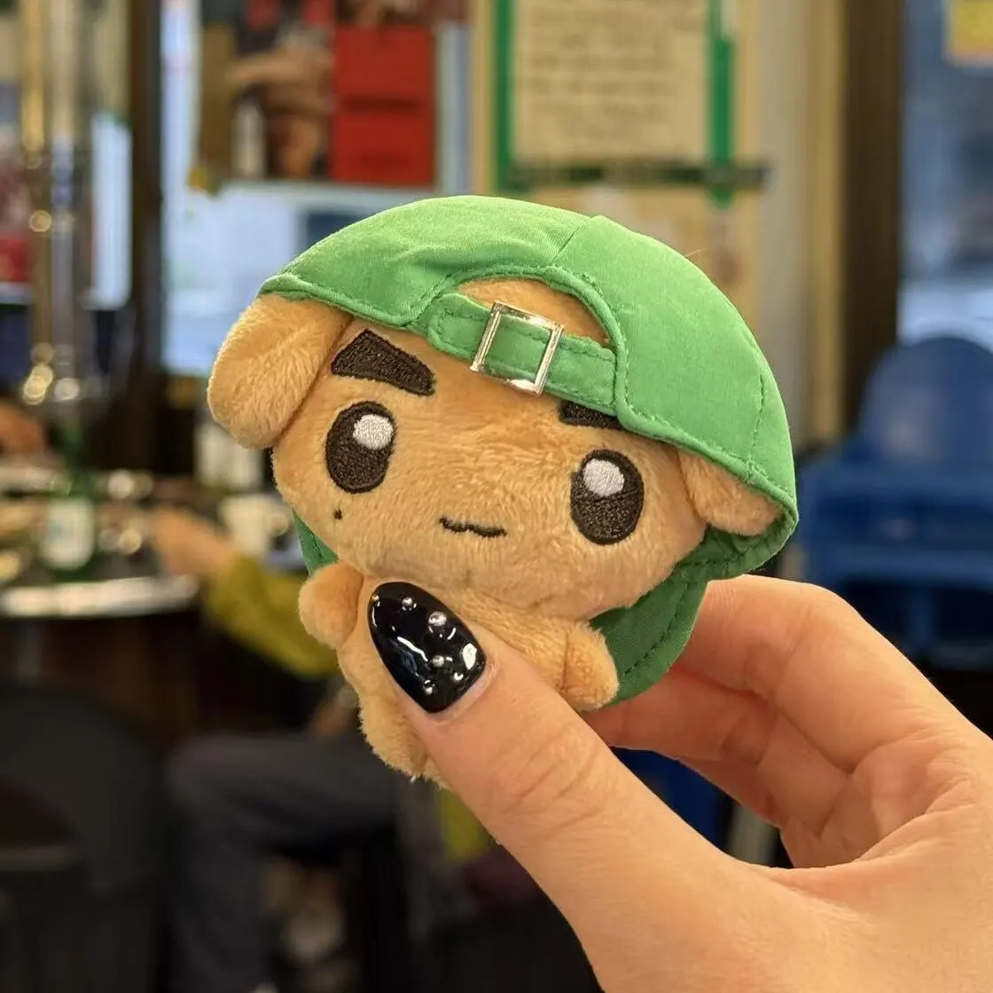 Cute Mini Dog Plush Doll Keychain Removable Green Hat Stuffed Pendant Bag Accessory For Kpop KEONHO Fans Gift view 4