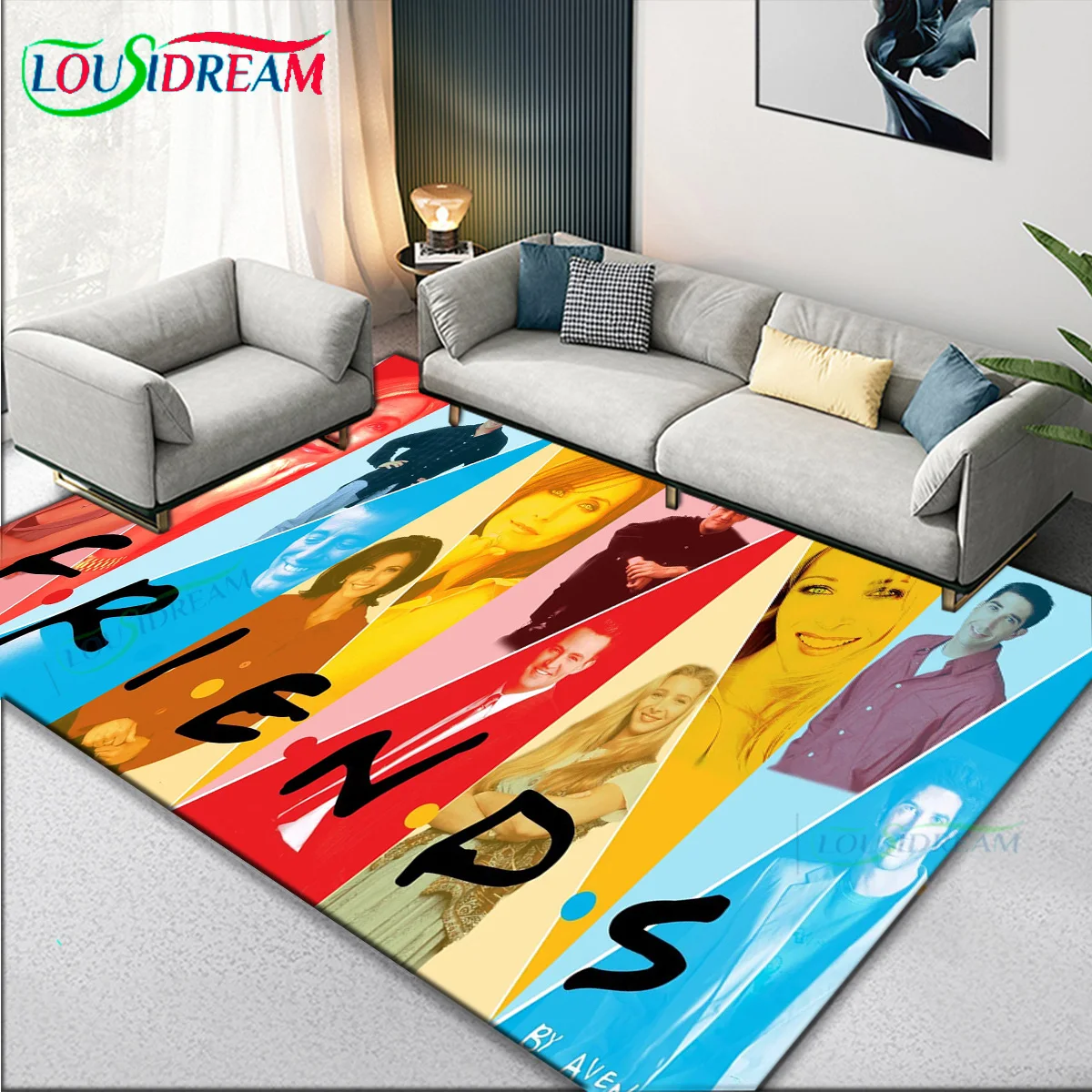 

Friends 3D Printed TV Show Welcome Large Area Carpet Rug for Living Room Decoration Bedroom Playing Doormat Decor Floor Mat Gift