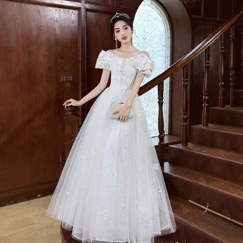 

Модное белое вечернее платье 2026: Новое элегантное вечернее платье на одно плечо, нишевое, для банкетов, для женщин, высококачественное, с завязками