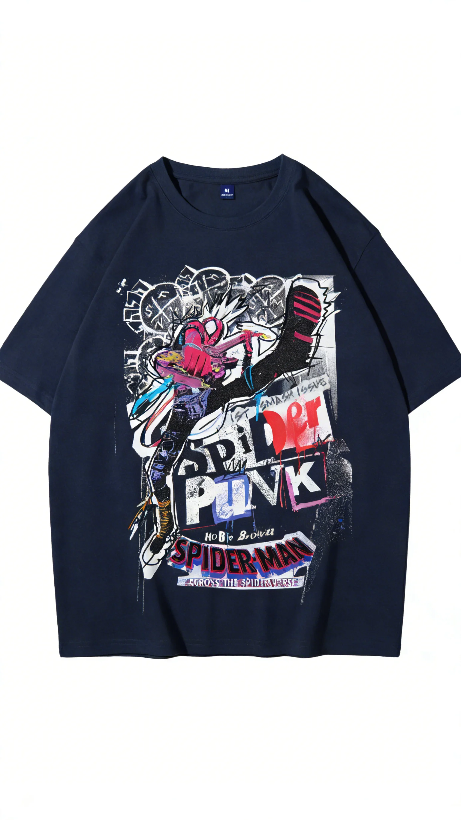 Marvel movie heavyweight cotton Spider-Man all-overs short-sleeved T-shirt for men and women, suitable for summer use.