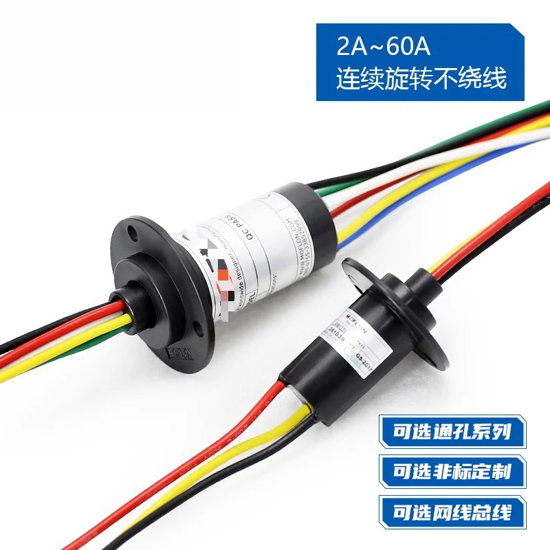 

High Power Collector Ring High Current 360 Degree Rotating Conductive Slip Ring Connector 2 4 6 To 12 Way Brush Carbon Brush