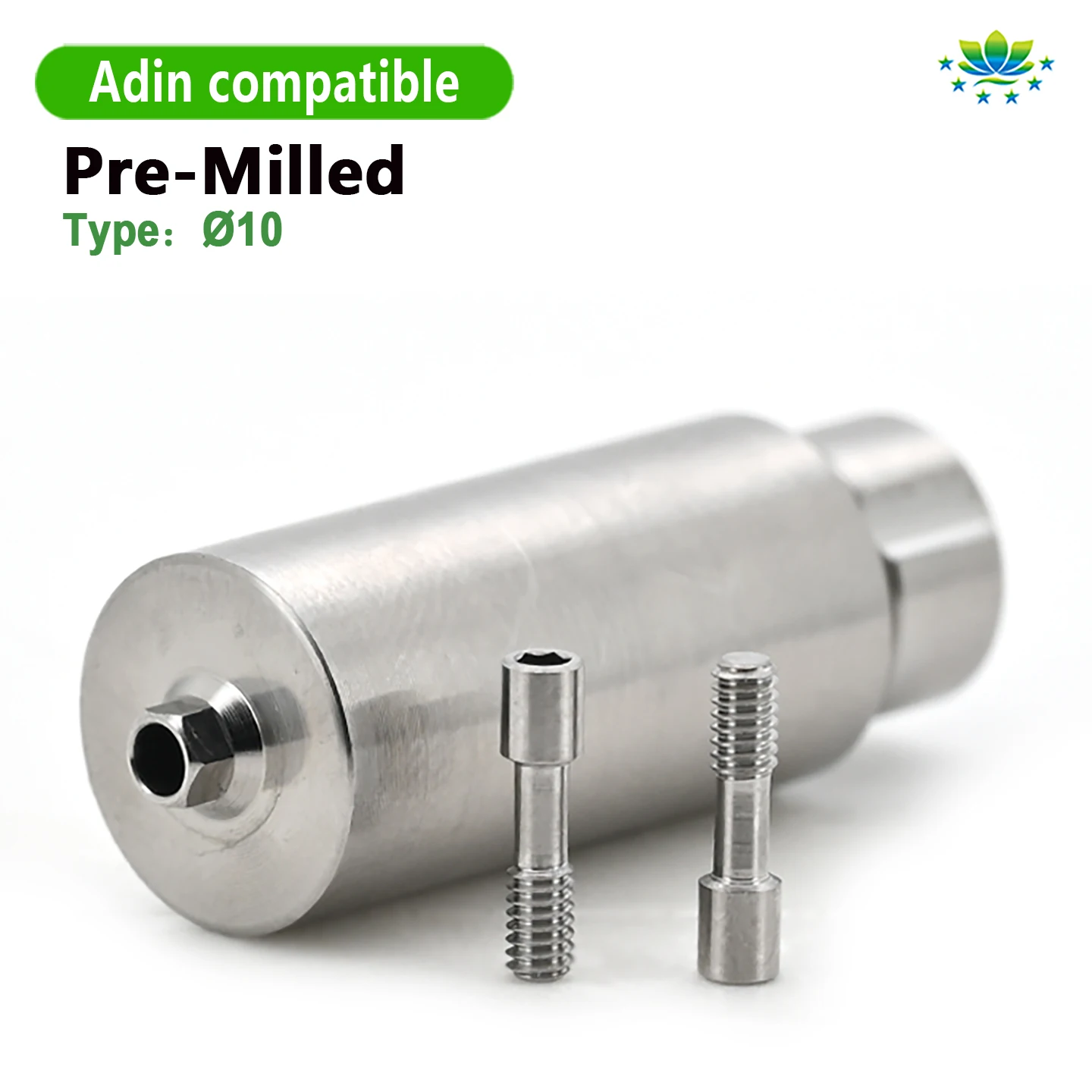 Pre Milled Abutment Blank Compatible with Adin Grade 5 Ti-6Al-4V ELI Titanium CAD CAM Milling Screw Parts Factory Price OEM ODM