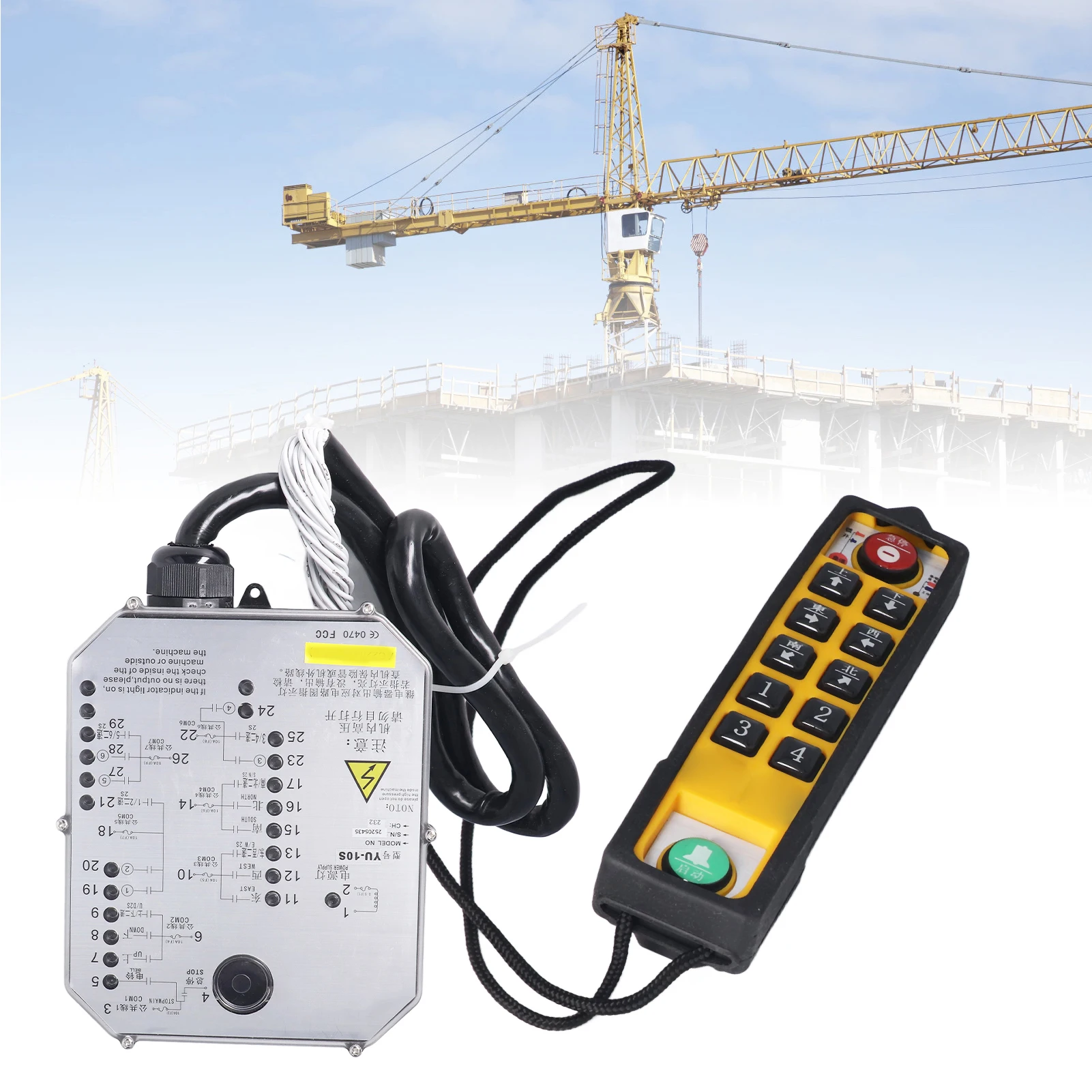 Аксессуары для подъемника контроллера крана, промышленный пульт дистанционного управления, 12 кнопок, светодиодный индикатор, контроллер крана, аксессуары для подъемника 800 МГц