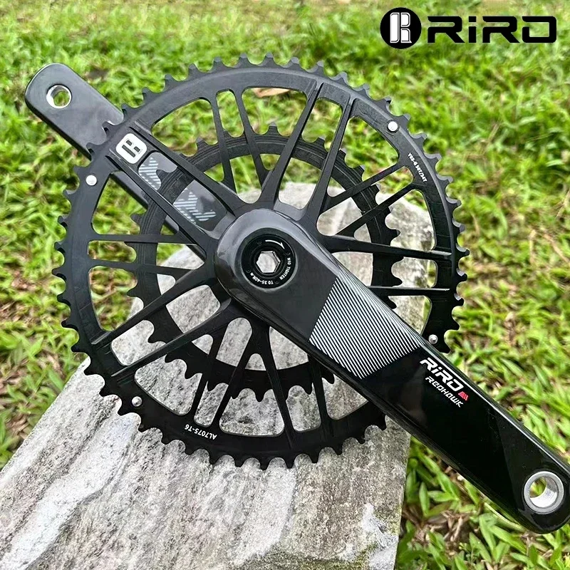 RIRO Carbon Crankset For GXP Road Bike 12 Speed Crankset Direct Mount Carbon 170mm Crank 46/48/50/52T Folding Bicycle Chainwheel