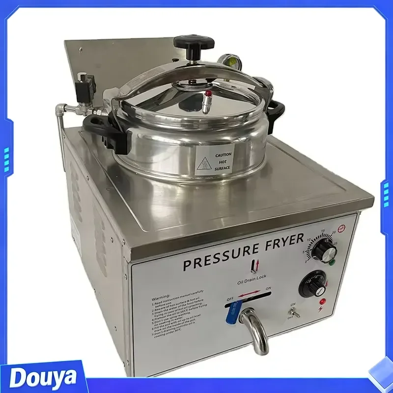 CE Certified Stainless Steel Pressure Fryer | Style Chicken Broast Machine for Restaurant Kitchen Equipment