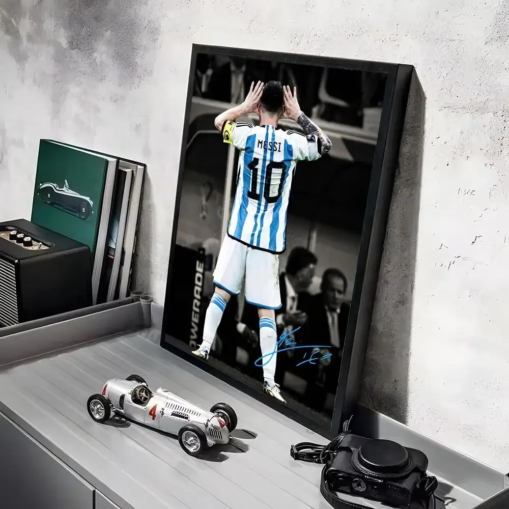 Fußballstar L-Lionel M-Messi Poster Aufkleber Wandbild Wandtattoos für Schlafzimmer Wohnzimmer Zuhause Selbstklebende Dekoration Geschenk – Detail 7