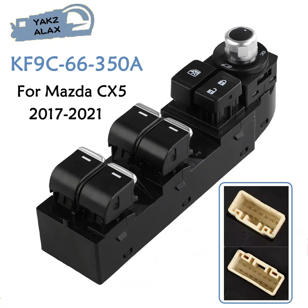 

KF9C-66-350A Electric Master Power Window Control Switch Front Left Side Lifter Button for Mazda CX5 2017 2018 2019 2020 2021