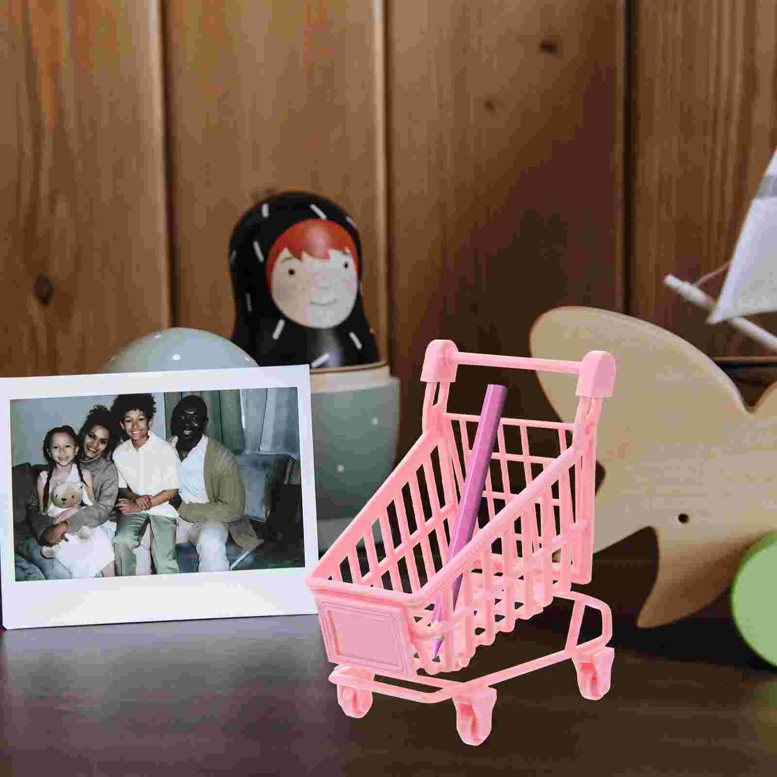 Desktop Accessories Trolly Mini Ornaments Birthday Present Shopping Cart Storage Basket Baby