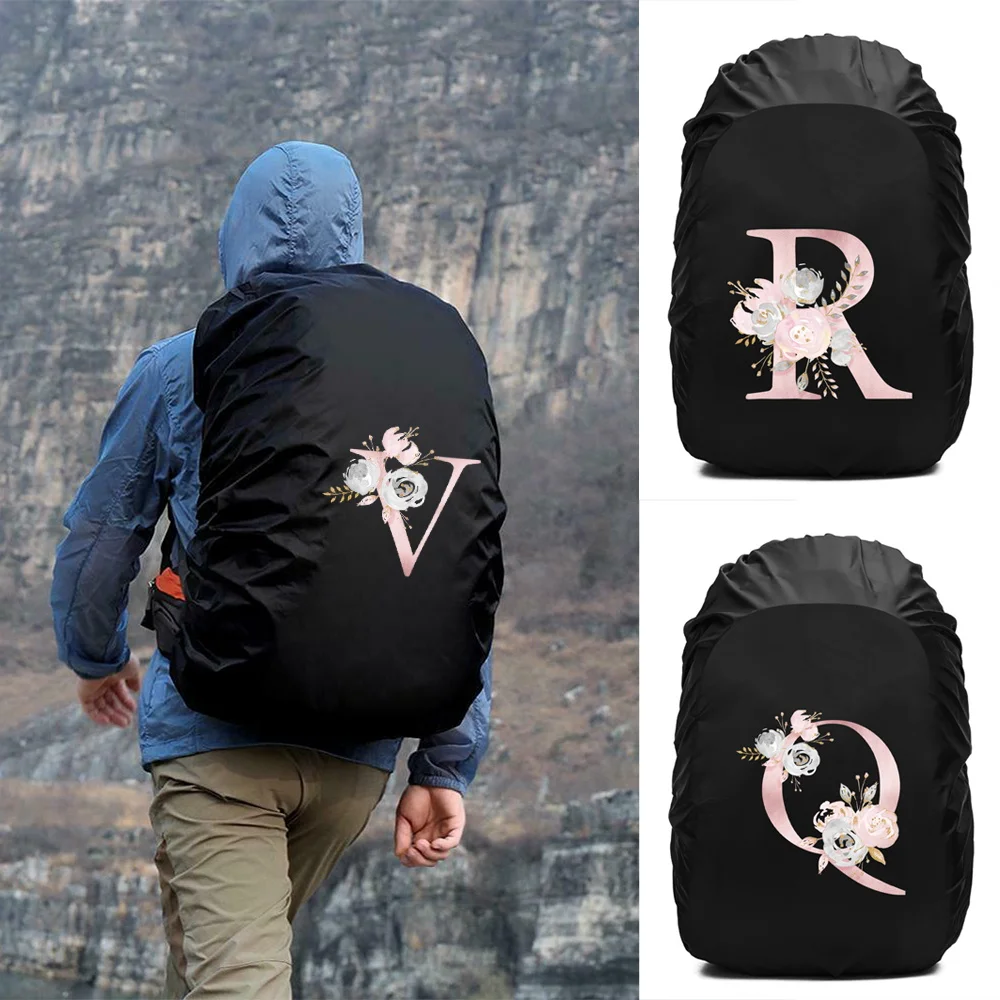 Backpack Rain Cover 20L-70L Waterproof Protective Case Outdoor Folding Dust Cover Pink Letter Hiking Climbing Backpack Raincover