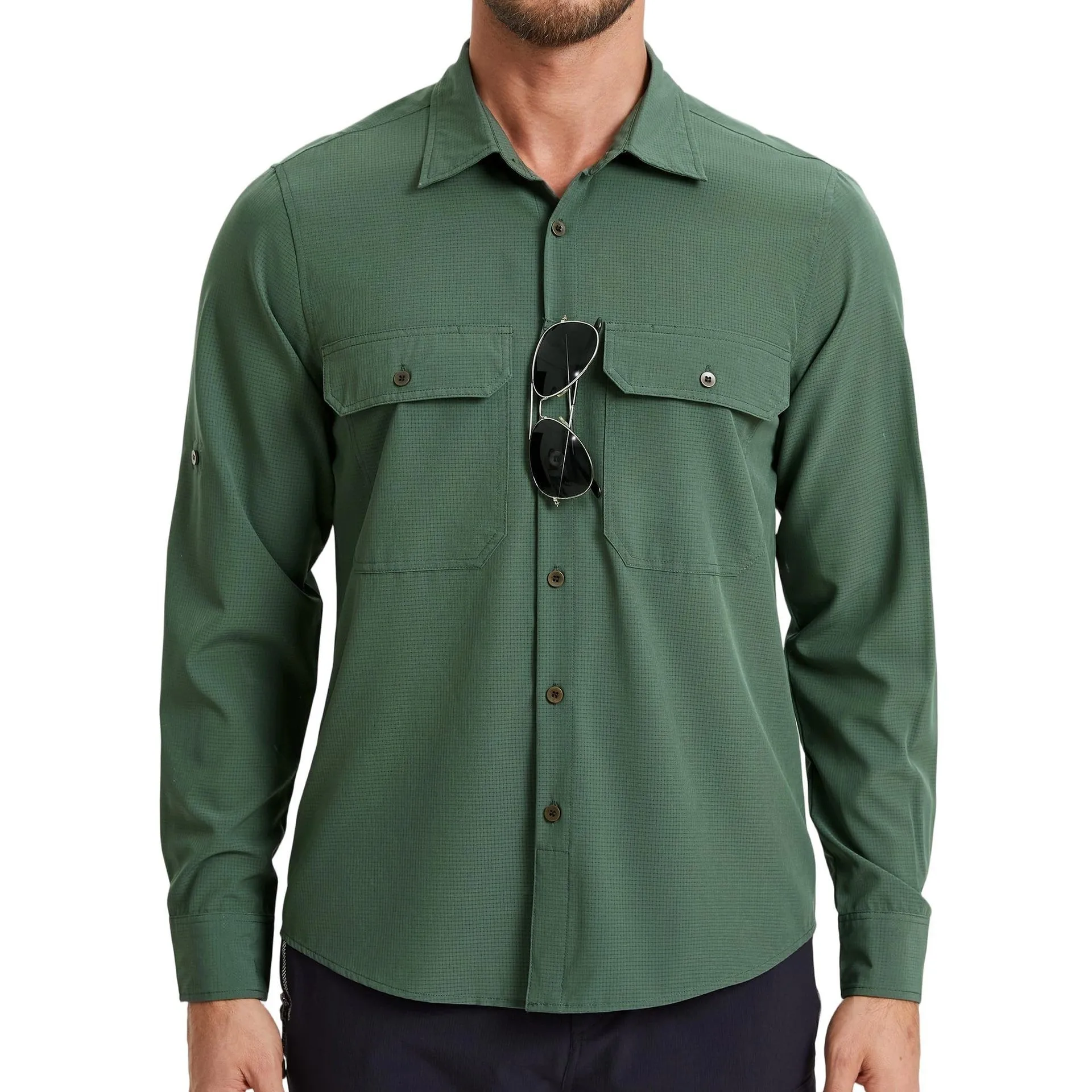 Loose Fit Patchwork Shirt with Minimalist Open Front Striped Pattern Cardigan Long Sleeve Button Collar Lightweight Men Shirts