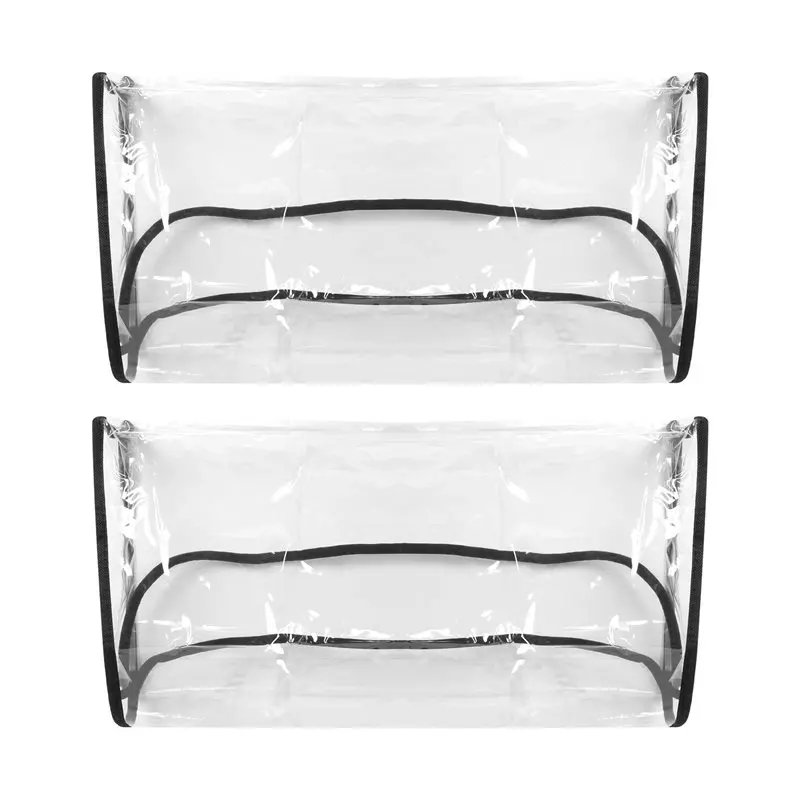 ABRE-2 Pack Salon Chair Cover Protectors,Clear Square Hairdressing Chair Back Covers For Fits Most Standard Chairs
