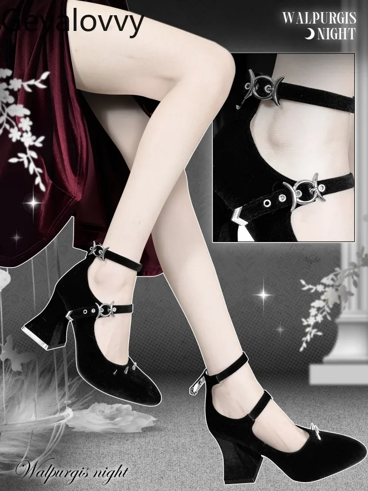

Gothic Pointed High Heels Pumps Original Lolita Punk Style Y2K Subculture Girl Shallow Mouth Spring Autumn Women's Shoes