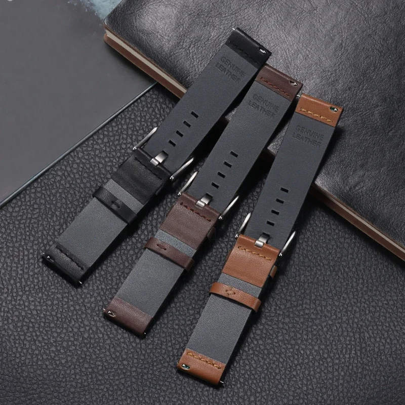 18mm 20mm 22mm 24mm Cowhide Watch Band Quick Release Strap Genuine Leather Watchband Universal Wrist for Omega Watch Accessories