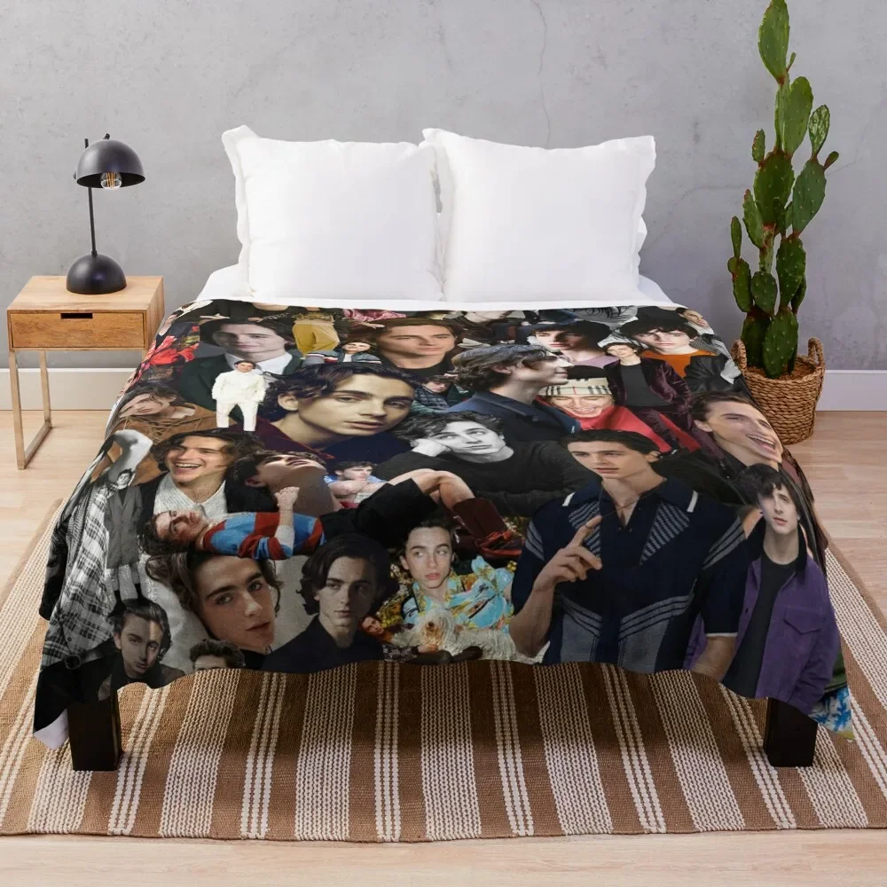 

Timothee Chalamet Throw Blanket Loose Kid'S Bed linens Warm Blankets