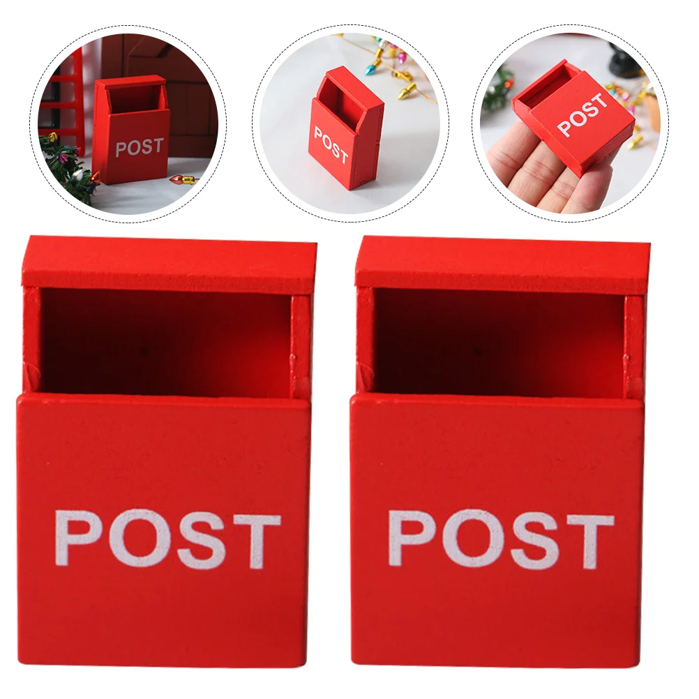 2pcs Mini House Mailbox DIY Adornment Mini Furniture Model Miniature Mailbox Mini Mailbox Miniature Furniture