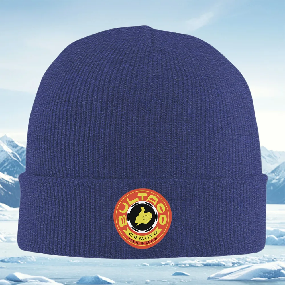 Logo main jaune avec fond noir hommes femmes unisexe tricoté chapeau bonnet pull casquette hiver thermique chaud noël extérieur Cy