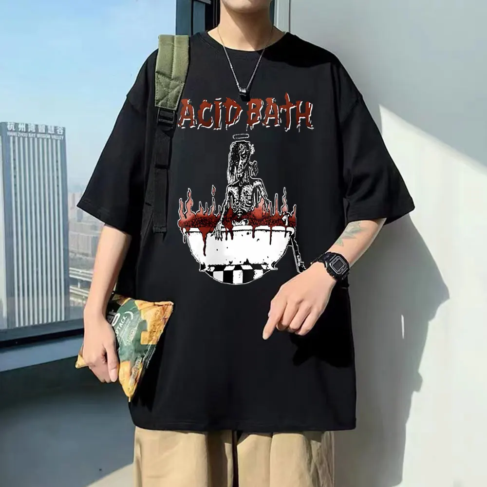 

Rock Band The Acid Bath Demos Album Mugshot T-shirt Men Classic Gothic T Shirt Streetwear Male Vintage Crewneck Oversized Tshirt