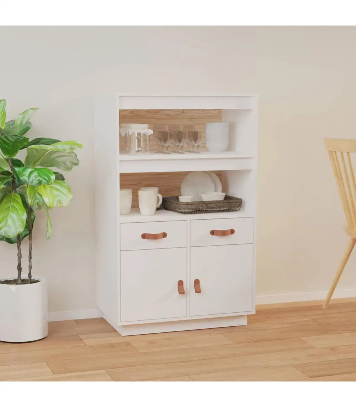 Solid wood sideboard pine white 67x40x108,5 cm