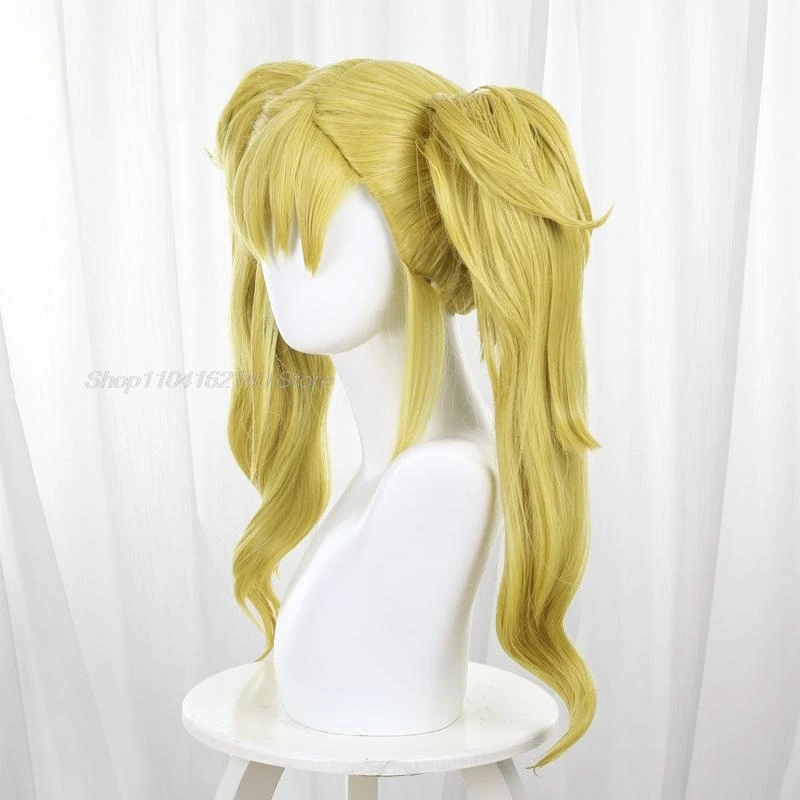 Anime Kaiju No. 8 Kikoru Shinomiya Cosplay Wig Long Blonde Hair Double Tail Hairpins Third Division Halloween Party Women Girls