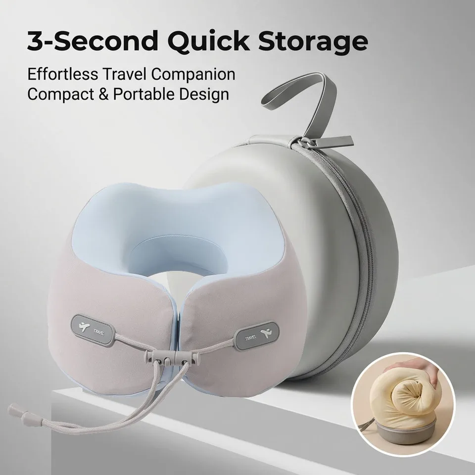 Universal Travel Neck Pillow Case Shockproof EVA Hard Shell Storage Bag For U-shaped Memory Foam Pillow Protective Organizer