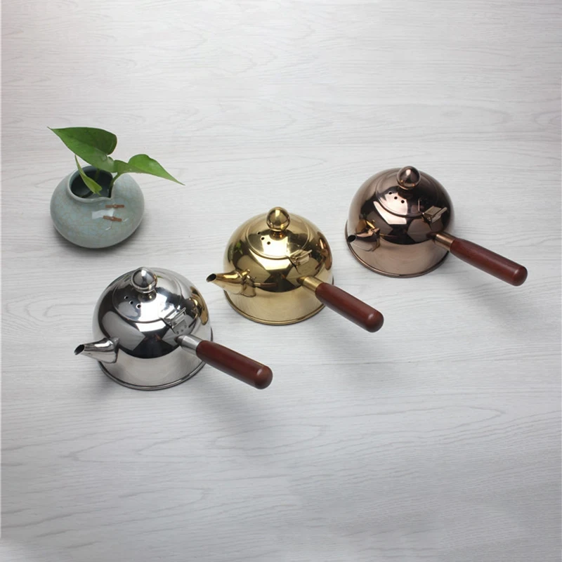 

A67K-500Ml Single Handle Water Kettle Induction Turk Samll Coffee Milk Tea Pot 304 Stainless Steel Outdoor Water Boiler Drinkwar