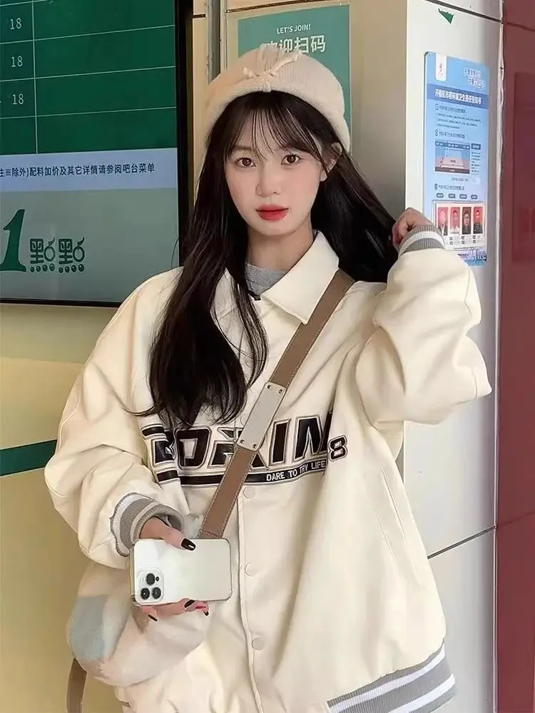 

Бейсбольные куртки с нашивками, черно-белые, женские, осенние, функциональные, легкие, в стиле Highstreet, с множеством карманов, сафари-стиль, эластичные, ветрозащитные