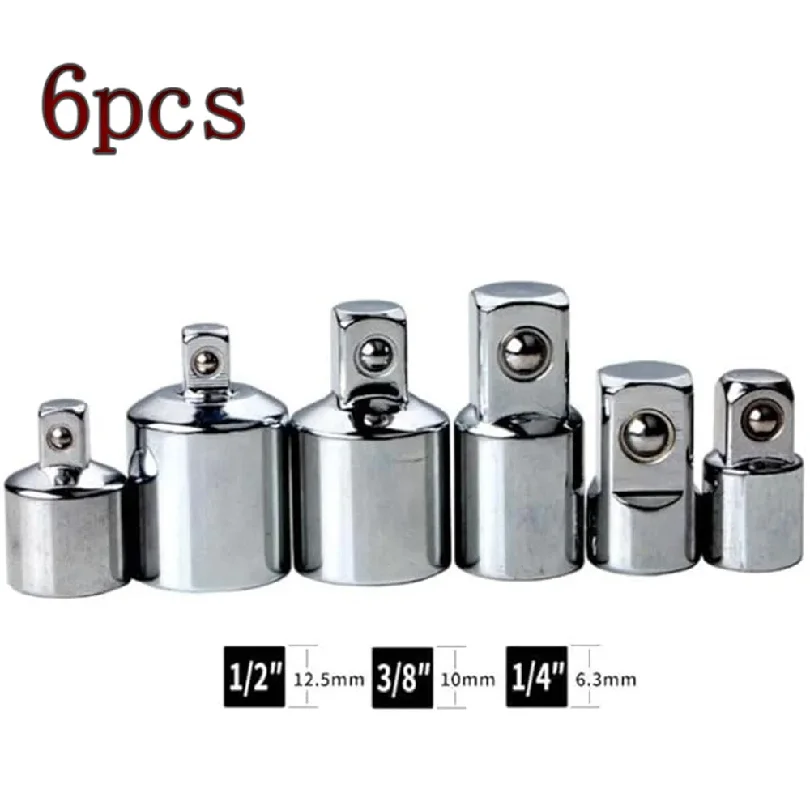6 Pcs Socket Adapter & Reducer Set - 1/4